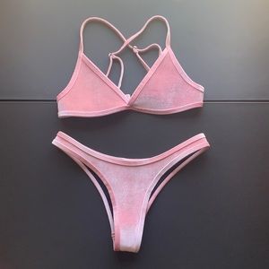 Hoaka velvet pink swimsuit